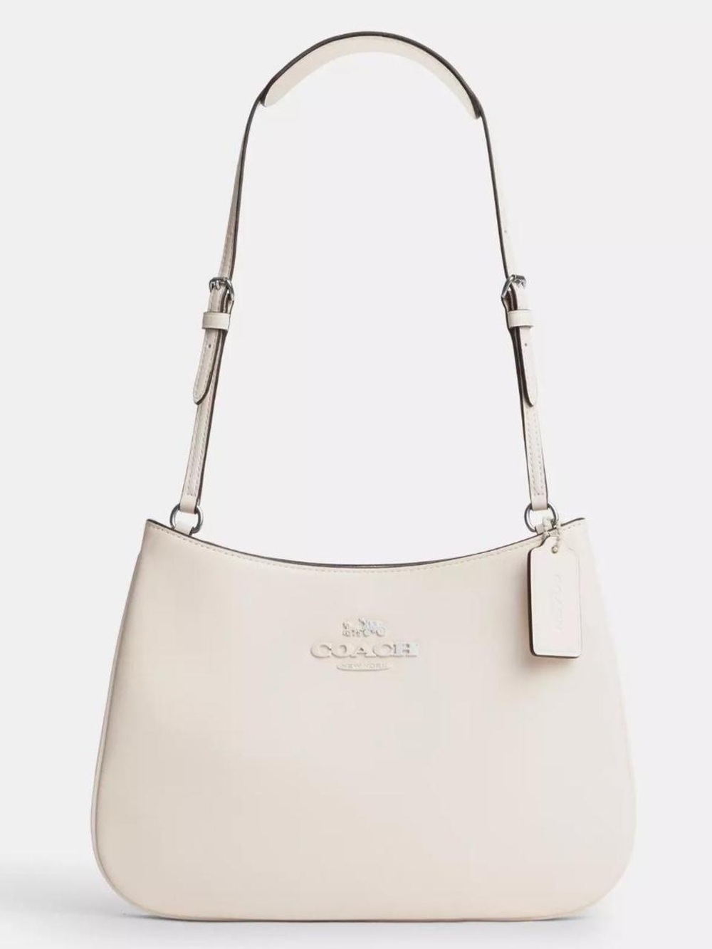 NWT Coach Cream Leather Shoulder Bag with Adjustable Strap